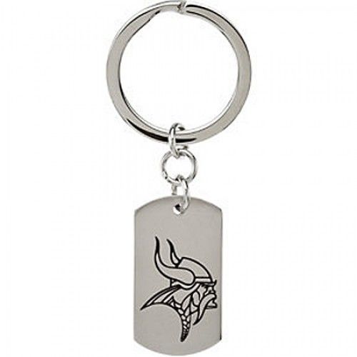 Nfl Licensed Minnesota Vikings Keychain Logo Design in Stainless Steel