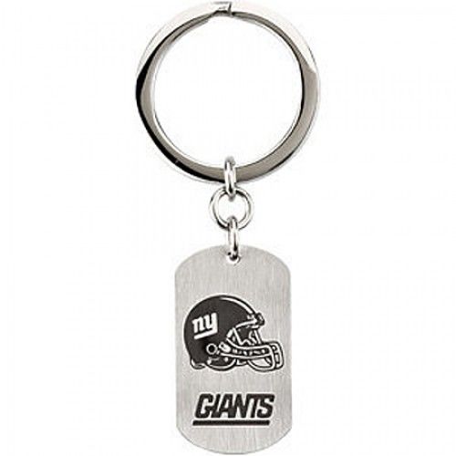 Nfl Licensed New York Giants Keychain Logo and Name Design in Stainless Steel