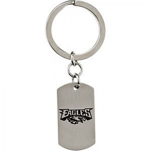 Nfl Licensed Philadelphia Eagles Keychain Logo & Name Design in Stainless Steel