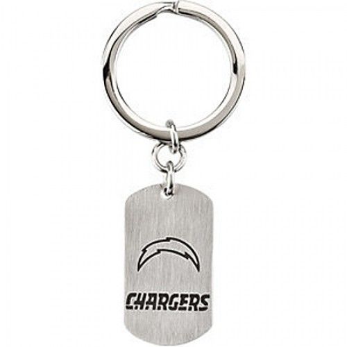 Nfl Licensed San Diego Chargers Keychain Logo and Name Design in Stainless Steel