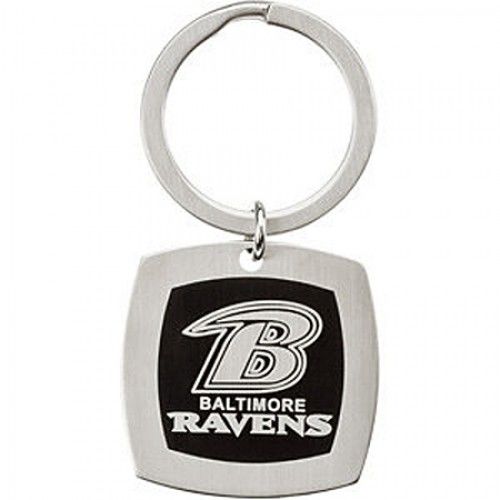 Nfl Officially Licensed Baltimore Ravens Keychain Square in Stainless Steel