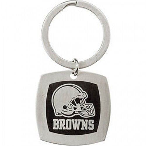 Nfl Officially Licensed Cleveland Browns Keychain Square in Stainless Steel