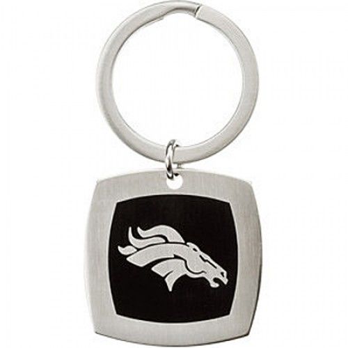 Nfl Officially Licensed Denver Broncos Keychain Square in Stainless Steel