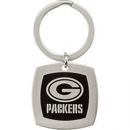 Nfl Officially Licensed Green Bay Packers Keychain Square in Stainless Steel