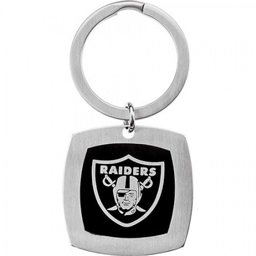 Nfl Officially Licensed Oakland Raiders Keychain Square in Stainless Steel