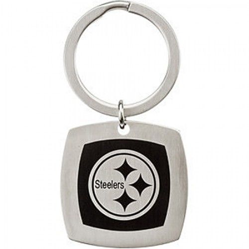 Nfl Officially Licensed Pittsburgh Steelers Keychain Square in Stainless Steel