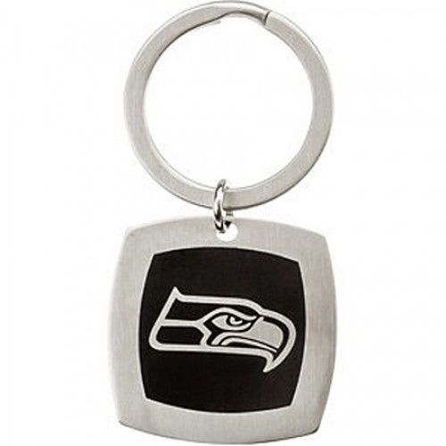 Nfl Officially Licensed Seattle Seahawks Keychain Square in Stainless Steel