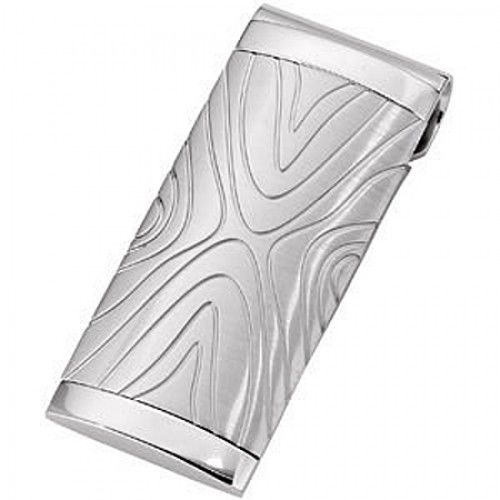 Men'S Stainless Steel Wood Pattern Money Clip