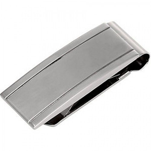 Men'S Stainless Steel Ridged Money Clip