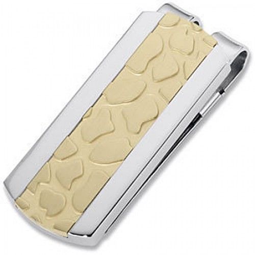 Men'S Stainless Steel Rock Pattern Money Clip