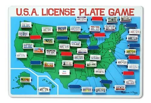 U.S.A. License Plate Game