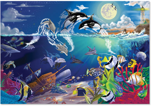 200 Piece Underwater Playground Cardboard Jigsaw Puzzle Case Pack 2