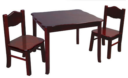 Classic Espresso Table & Chair