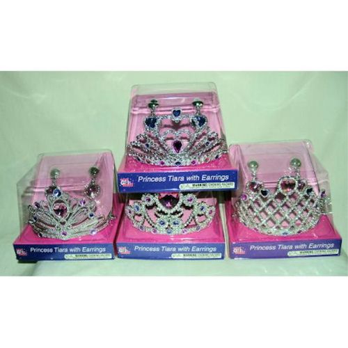 Princess Tiara with Earrings Case Pack 2