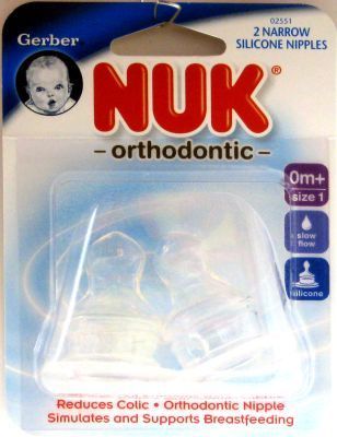 Baby Bottle Nipples Nuk Silicone Sz 1 2Pk Case Pack 36