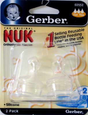 Baby Bottle Nipples Nuk Silicone Sz 2 2Pk Case Pack 36