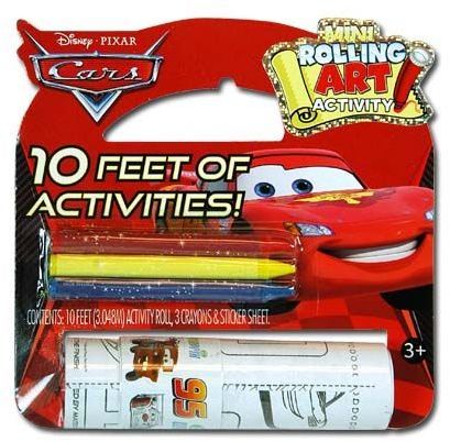 Disney Cars 10 Ft Rolling Art Kit Stickers Pens Case Pack 12