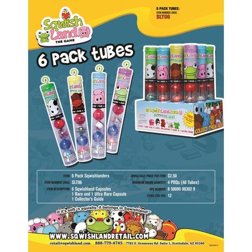 Sqwishland 6 pack tubes Case Pack 2400