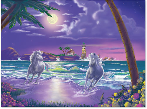 0500 pc Seaside Stallions Cardboard Jigsaw