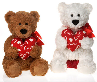 15"" 2 Asst. Sitting Bears Holding ""Love"" Case Pack 8