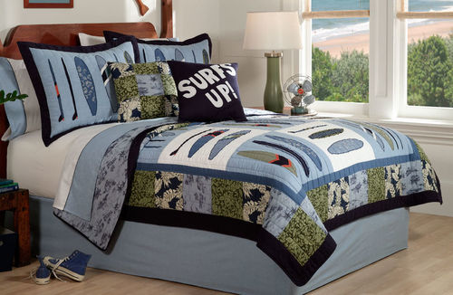 Catch a Wave Twin Quilt with Pillow Sham