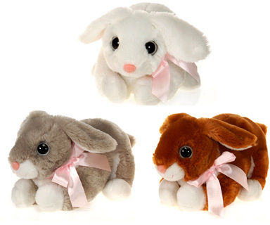 9.5""L 3 Asst. Bunnies - Brown, Grey, Wht Case Pack 24