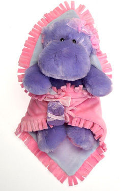 Blanket Babies- 11"" Lavender Hippo In Case Pack 12