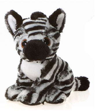 Zeus - 9"" Big Eye Sitting Zebra Case Pack 24