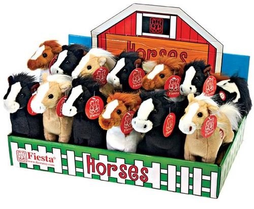 8"" Assorted Color Standing Plush Horses Case Pack 24