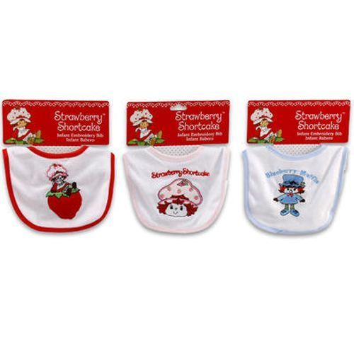 Baby Bib Strawberry Shortcake Embroided Case Pack 144