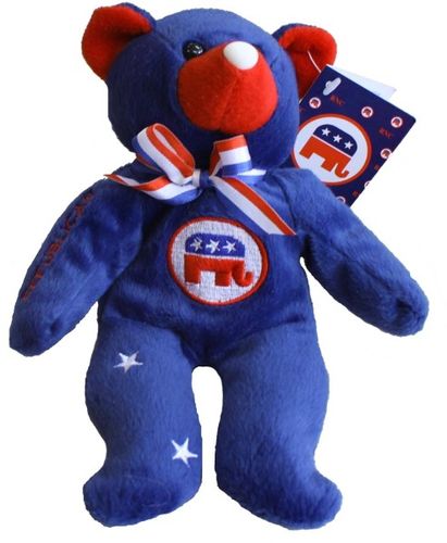 Stars and Stripes 8-Inch Bean Bag Bear Case Pack 2