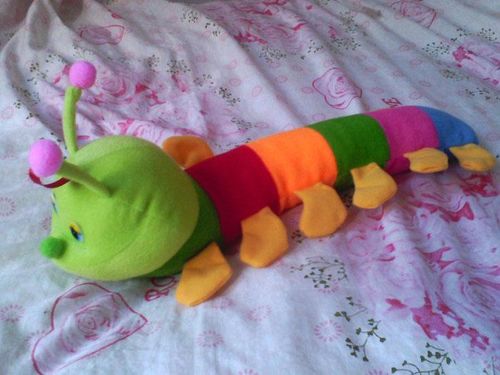 Cotton Colorful Caterpillar Doll Pillow for Birthday Gift,Millennium Bug Plush Toy Hold Pillow