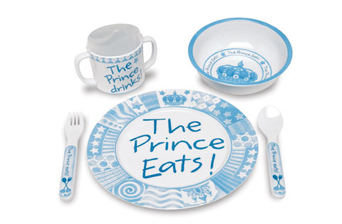 Mud Pie Baby Little Prince Melamine Feeding Set