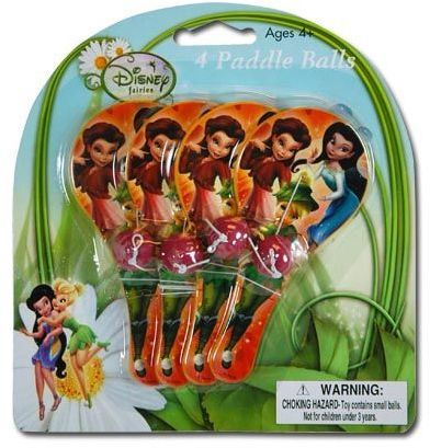 Disney Fairies 4Pk Mini Paddle Ball Game Case Pack 24