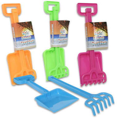 2 Pc Plastic Beach Shovel And Rake 14 Inch Case Pack 48