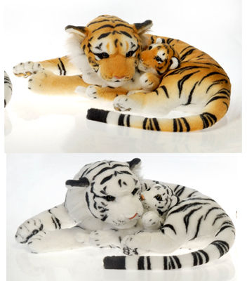 18"" 2Asst. Tiger and White Tiger mom and cubs Case Pack 6