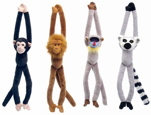 16"" 4Asst. Long Leg Monkeys, Lemur, Case Pack 24