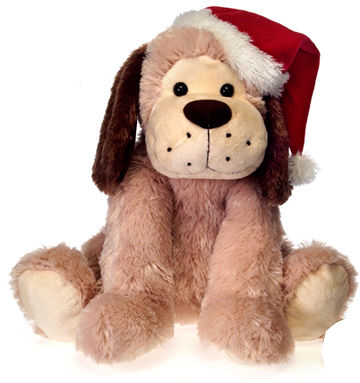 15"" Sitting Dog W/Xmas Hat Case Pack 6