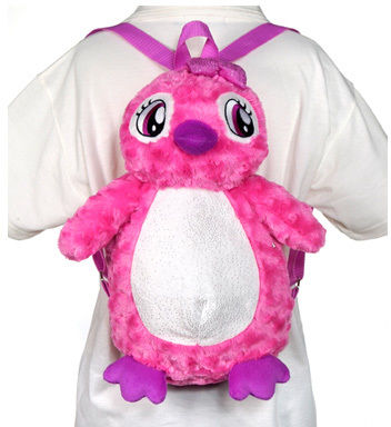 16"" Pink Penguin Backpack Case Pack 12