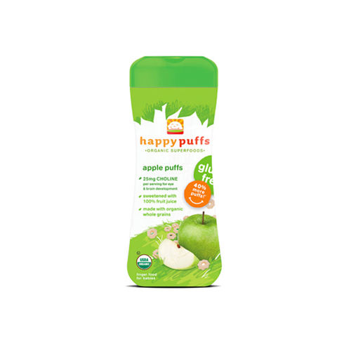 Happy Baby Organic Puffs Apple - 2.1 oz - Case of 6