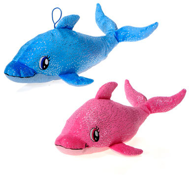 11.5"" 2 Asst. Sparkles Dolphins - Blue, Case Pack 36