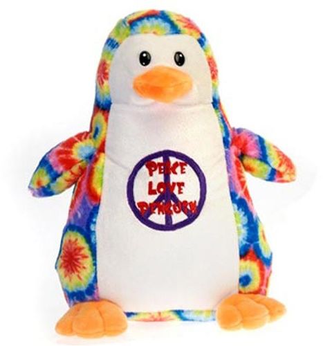 12"" Tie Dye Penguin W/""Peace, Love, Case Pack 12