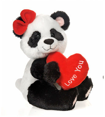 11"" Girl Panda Holding ""Love You"" Heart Case Pack 12