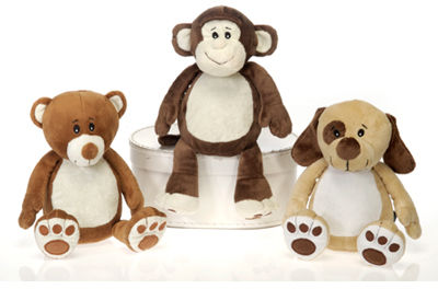 11"" 3Asst. Cuddle Animals- Dog, Bear- Case Pack 24