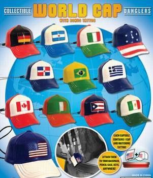 Collectible World Cap Danglers with Bonus Country Tattoo Case Pack 100