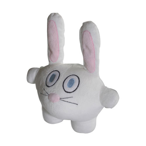 Bubele Patch Buddies 7"" Funny Bunny soft Plush Toy - White and Pink with Blanket