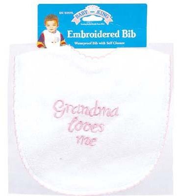 Embroidered Bib - I Love Case Pack 6