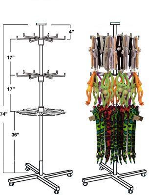 3 Tier Wire Display Rack-Monkey, Frog, Snake