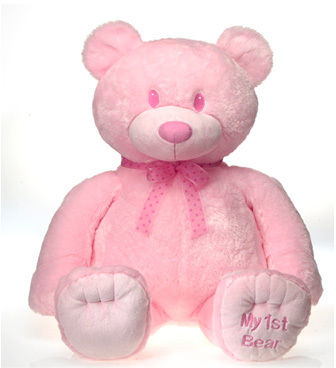 24"" Pink Color Sitting Bear W/ ""My 1St Case Pack 4