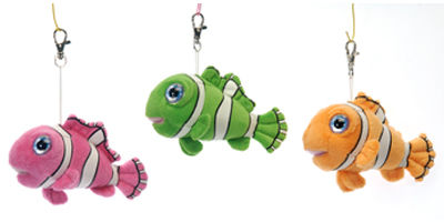 5.5"" 3 Asst. Clown Fish Keychains Case Pack 36